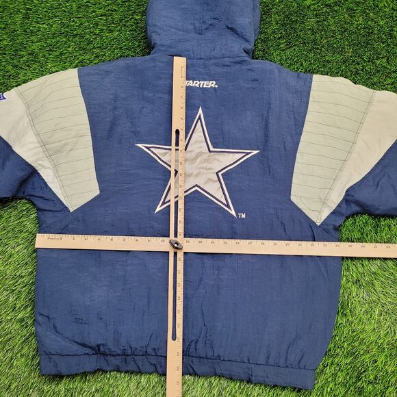 Vintage Dallas Cowboys Anorak Hooded Jacket Medium 24x26 Baggy Oversized 90s - Picture 15 of 16